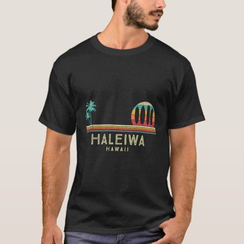 Hawaii Haleiwa Palm Trees Tropical Surf T_Shirt