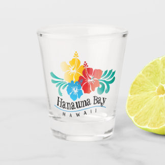 Hawaii Hanauma Bay hibiscus flowers shot glass