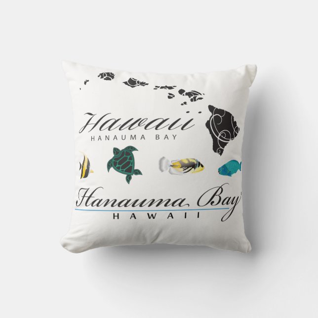 Hawaii Hanauma Bay Maine life Throw Pillow (Front)