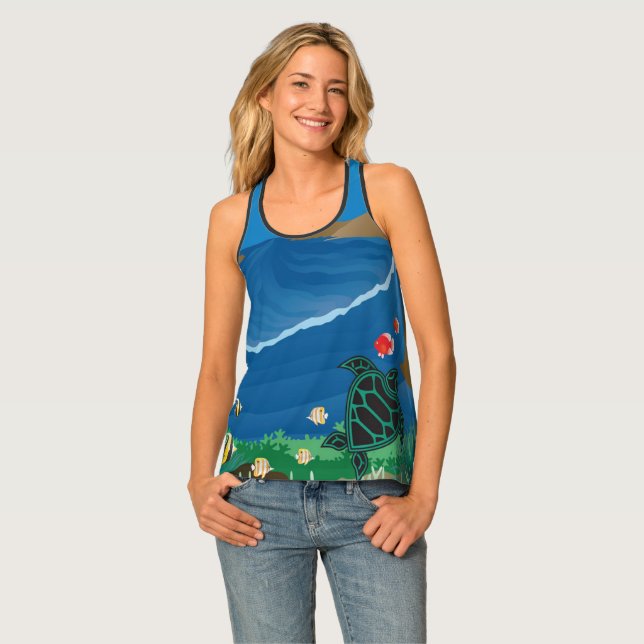 Hawaii Hanauma Bay Marine Reserve Tank Top (Front Full)