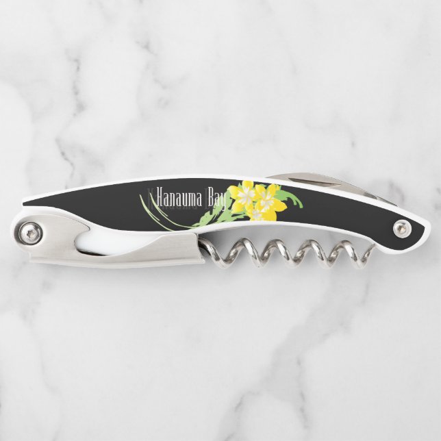 Hawaii Hanauma Bay Plumeria Flower Waiter's Corkscrew (Front)