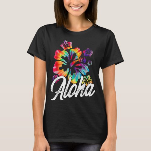 Hawaii Hawaiian Aloha Beaches Hibiscus Flowers Tie T_Shirt