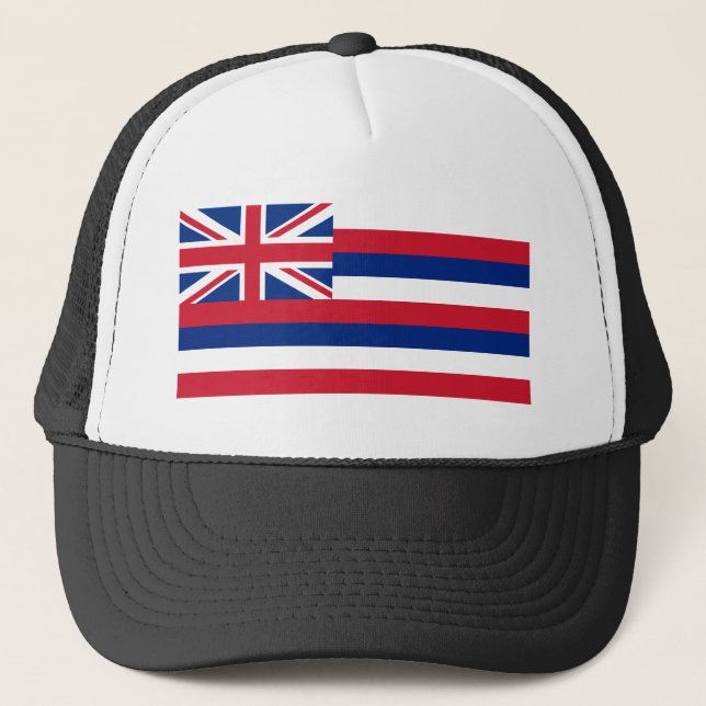 Hawaii, Hawaiian Aloha Paradise State Flag Trucker Hat (Front)
