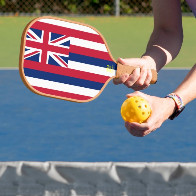 Hawaii Hawaiian Flag  Carbon Fiber Pickleball Paddle (Insitu)