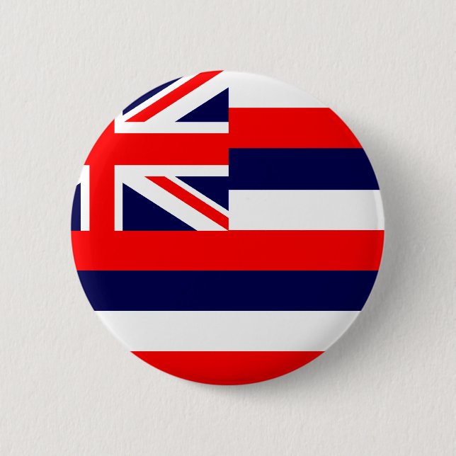 HAWAII / HAWAIIAN FLAG PINBACK BUTTON (Front)