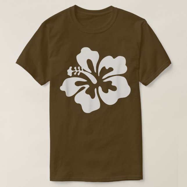 Hawaii Hawaiian Hibiscus Flower White on Pink  T-Shirt (Design Front)