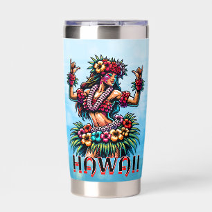 Hawaii Hawaiian Hula Dancer Personalized Insulated Tumbler