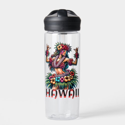 Hawaii  Hawaiian Hula Dancer Personalized Water Bottle