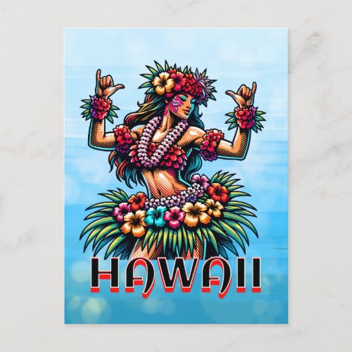 Hawaii  Hawaiian Hula Dancer Postcard