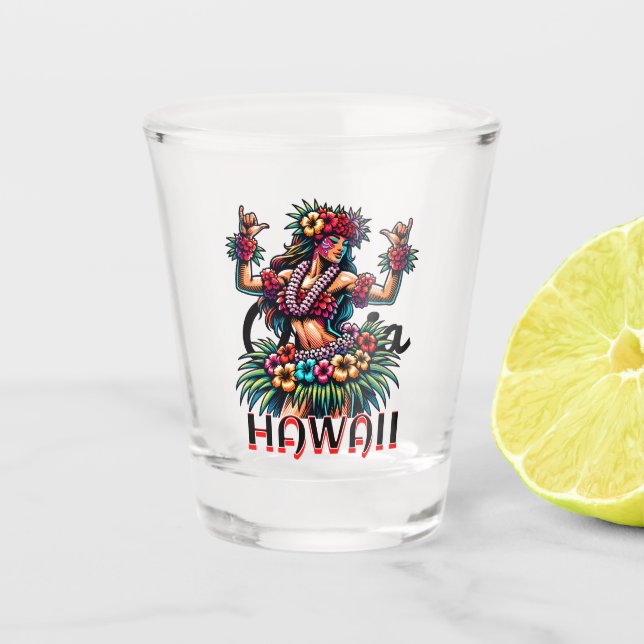 Hawaii | Hawaiian Hula Dancer  Shot Glass (Front)