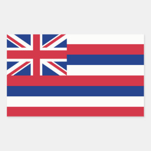 Hawaii/Hawaiian State Flag, United States Rectangular Sticker