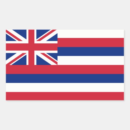 HawaiiHawaiian State Flag United States Rectangular Sticker