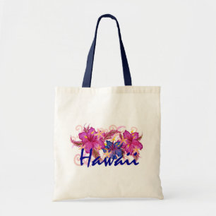 Hawaii hibiscus artistic floral reusable bag