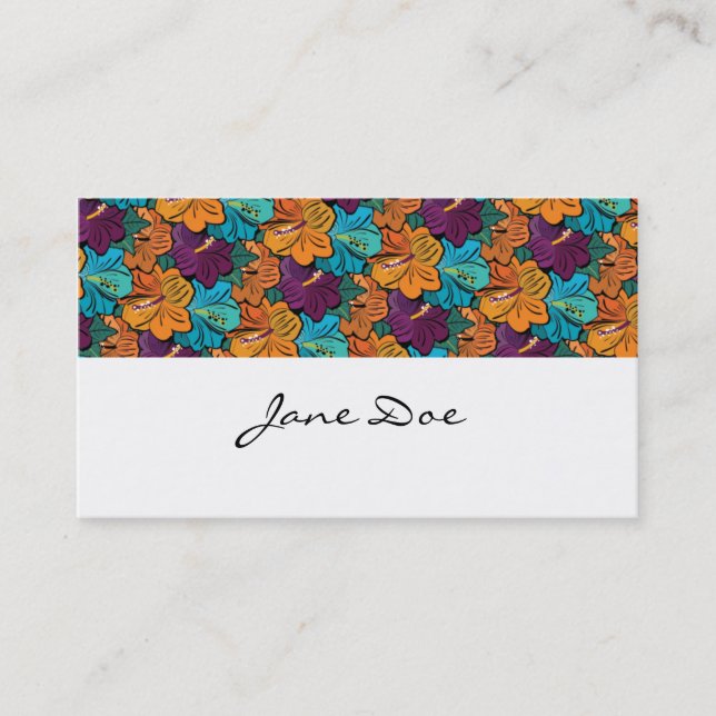 Hawaii Hibiscus Flower Business Card (Front)