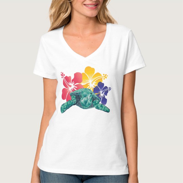 Hawaii Hibiscus Flower T-Shirt (Front)