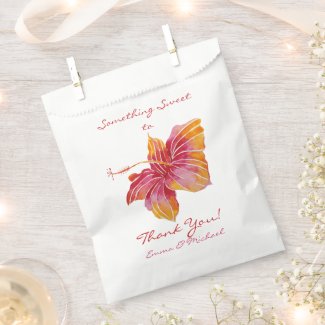 Hawaii Hibiscus Flower Wedding Thank You Favor Bag