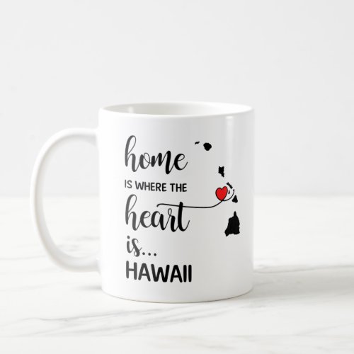Hawaii home is where the heart is coffee mug