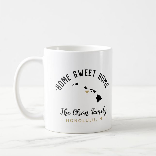 Hawaii Home Sweet Home Family Monogram Mug (Left)
