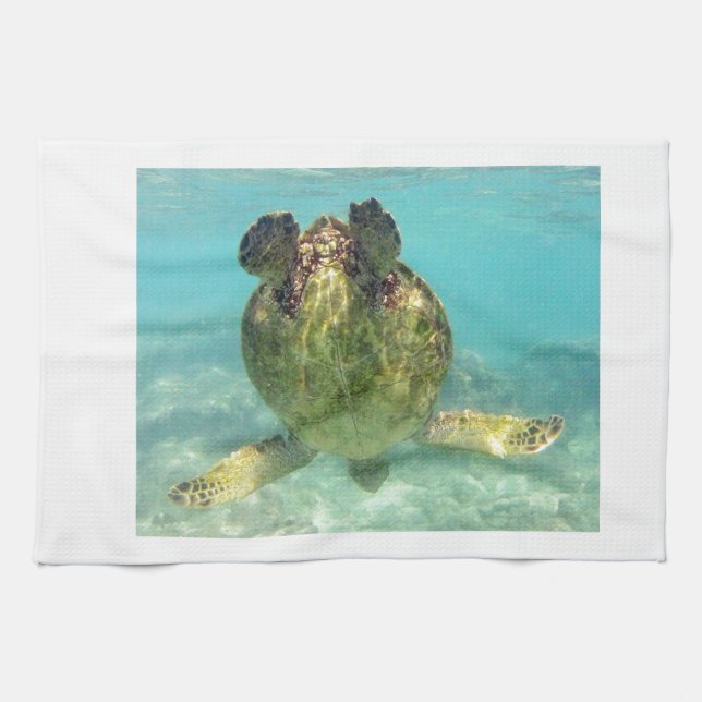 Hawaii Honu Turtle Kitchen Towel (Horizontal)