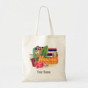 Hawaii Hula Dancer Retro Pacific Vintage Souvenir Tote Bag