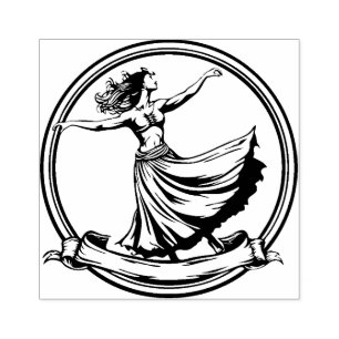 Hawaii Hula Dancer Rubber Stamp Beautiful