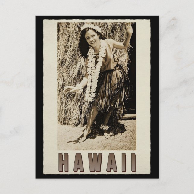 Hawaii Hula Girl  Vintage Photo Postcard (Front)