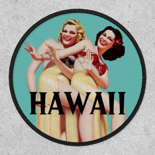 Hawaii Hula Girls _ Vintage Style Travel Patch