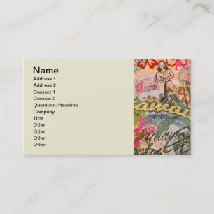 Hawaii Hula Travel Flower Vintage Business Card