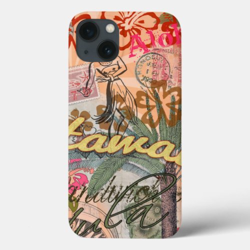 Hawaii Hula Travel Flower Vintage iPhone 13 Case