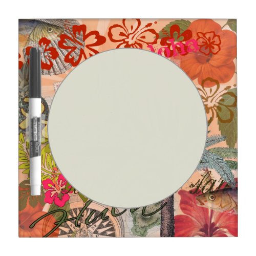 Hawaii Hula Travel Flower Vintage Dry Erase Board