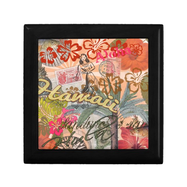 Hawaii Hula Travel Flower Vintage Gift Box (Front)
