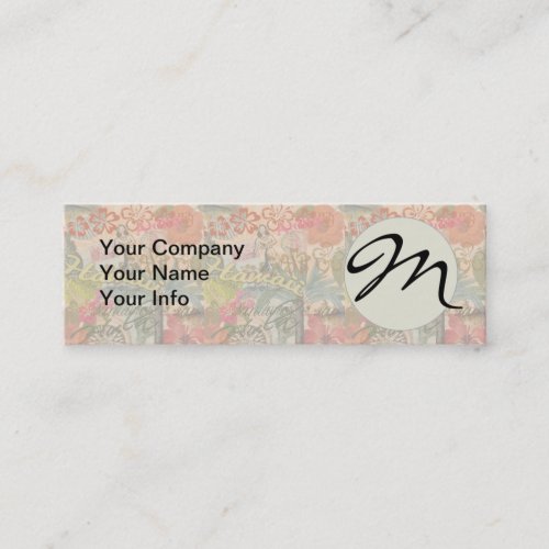 Hawaii Hula Travel Flower Vintage Mini Business Card