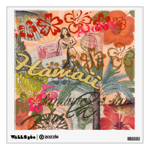 Hawaii Hula Travel Flower Vintage Wall Decal