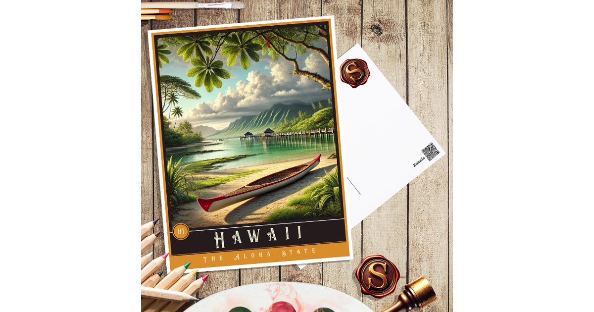 Hawaii | Hyper-Realistic State Postcard | Zazzle
