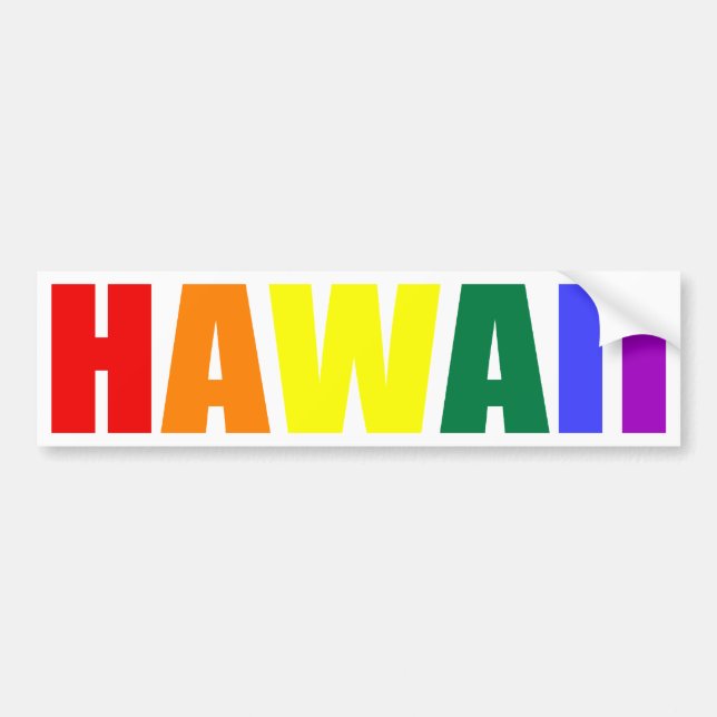 HAWAII in Rainbow Colors Bumper Sticker (Front)