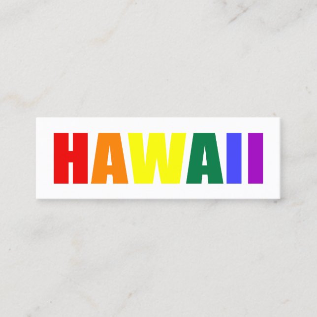 HAWAII in Rainbow Colors Mini Business Card (Front)