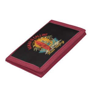 Hawaii Is Calling Maui Surfing Island Vibes Tri-fold Wallet