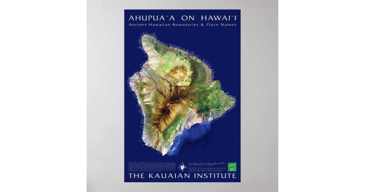 Hawaii Island Ahupuaa Poster | Zazzle