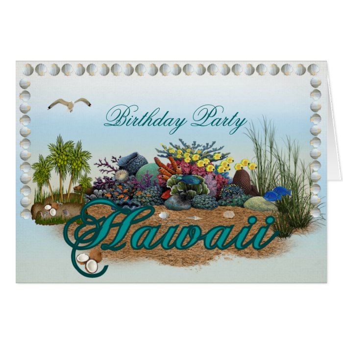 Hawaii island Birthday Party Greeting Card