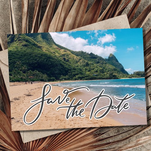 Hawaii Island Destination Wedding Photo  Save The Date