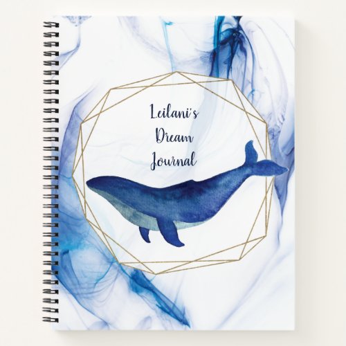 Hawaii Island Ocean Whale Monogram Dream Journal