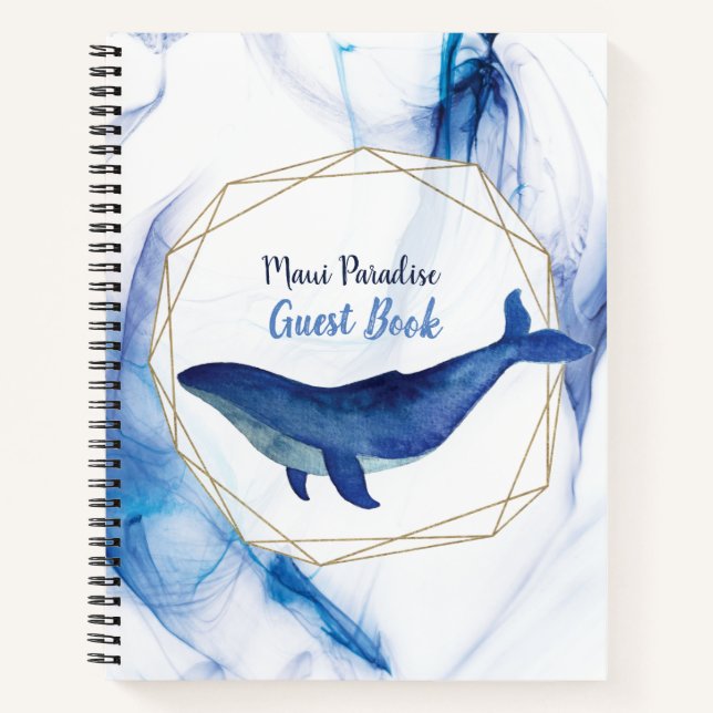 Hawaii Island Ocean Whale Vacation Rental Guest Notebook (Front)