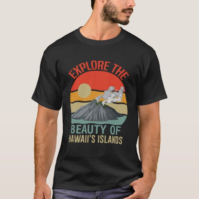 Hawaii island of sun beach waves and palm trees  5 T-Shirt (Front)