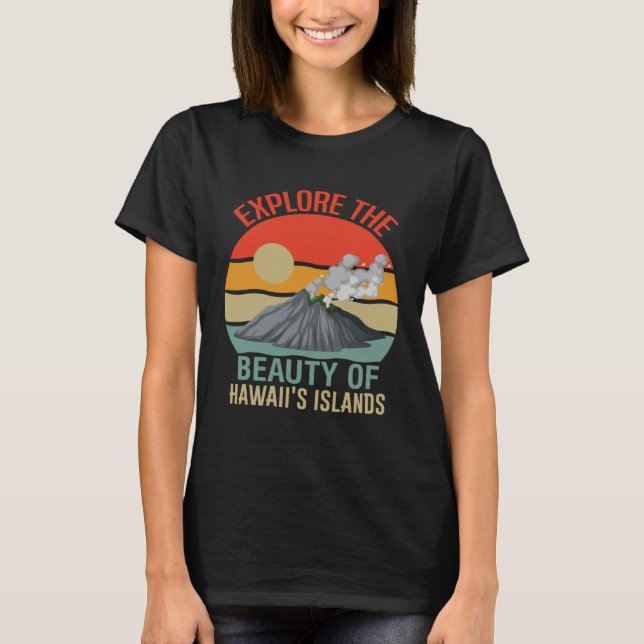 Hawaii island of sun beach waves and palm trees  5 T-Shirt (Front)