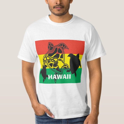 Hawaii Island Reggae Turtle Flag T_Shirt