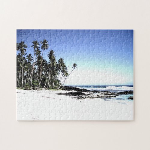 Hawaii Island Travel Beach Palm Trees Jigsaw Puzzle