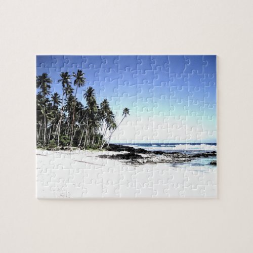 Hawaii Island Travel Beach Palm Trees Jigsaw Puzzle