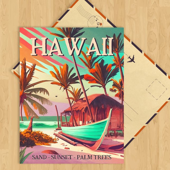 Hawaii island tropical sunset palm tree Souvenirs Postcard (Creator Uploaded)