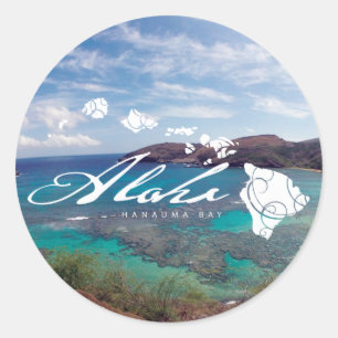 Hawaii Islands and Hanauma Bay Classic Round Sticker