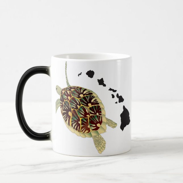 Hawaii Islands and Hawaii Turtle Color Morph Mug (Left)
